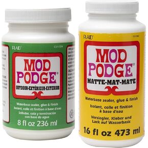 Mod Podge Waterbase Sealer, Glue & Finish for Outdoor - Clear & Matte (8 oz & 16 oz)
