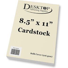 Heavyweight Natural Cream Cardstock 8.5" x 11" - Thick Paper for Printing - Inkjet/Laser 80lb Cardstock (250 Sheets)