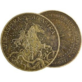 Per Aspera Ad Ad Astra Challenge Coin - 1.57 "عملة فضائية برونزية عتيقة ، من خلال المصاعب إلى النجوم الرمز المميز للتحصيل مع حالة وقائية ، هدية للحالم والإنجازات