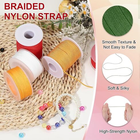 PATIKIL Nylon Cord 1.5 mm x 50 m, Bracelet String Braided Nylon Thread Chinese Knotting Cord for Jewelry Making Beading Necklaces Blind Wind Chimes, Gray in Saudi Arabia