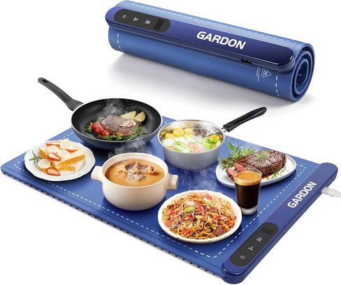 Gardon Food Warming Mat, Efficient and Uniform Heating,Easy to Clean Warming Mat for Food, Upgraded Graphene Heating Wire, 6 Adjustable Temperature Settings, Suitable for Party, Camping and Daily Use in Saudi Arabia