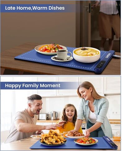 Gardon Food Warming Mat, Efficient and Uniform Heating,Easy to Clean Warming Mat for Food, Upgraded Graphene Heating Wire, 6 Adjustable Temperature Settings, Suitable for Party, Camping and Daily Use in Saudi Arabia