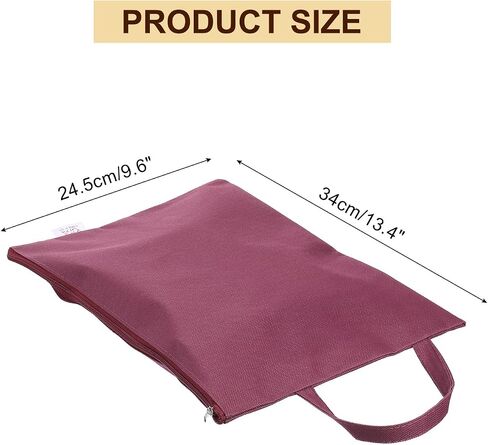 uxcell 4 Pcs Zipper File Bags, 9.6" x 13.4" Waterproof Oxford Fabric A4 Zipper Document Bag Storage Organizer Pouch with Handle for Organizing, Red in Saudi Arabia