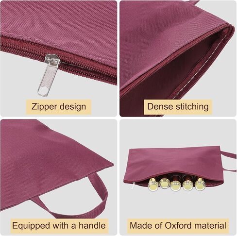 uxcell 4 Pcs Zipper File Bags, 9.6" x 13.4" Waterproof Oxford Fabric A4 Zipper Document Bag Storage Organizer Pouch with Handle for Organizing, Red in Saudi Arabia