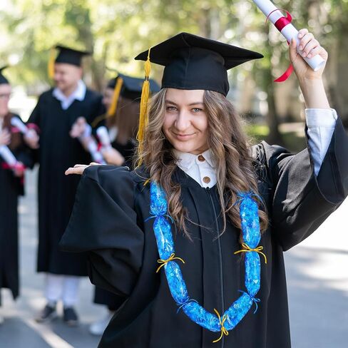 Fuutreo Graduation Candy Lei Making Kit 98 ft Candy Lei Poly Tubing with 6 Rolls 33 Feet Ribbon for DIY Graduation Packing Snacks Grad Party Supplies Gifts Craft(Blue,2.4 in) in Saudi Arabia