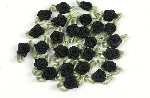 حزمة yycraft من 100 pcs شريط الساتان الوردي وردة مع ورقة الزفاف العروس الزفاف/الحرف in Kuwait