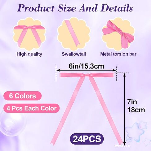 15pcs Black Satin Bows with Twist Tie, Pre-Made Bowknot Decoration for Candy Cookies Cake Wrapping, Classical Bows for Engagement Wedding Birthday Party in Kuwait