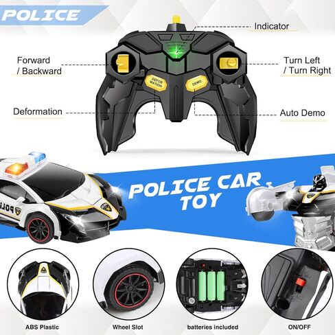 YOTOY Remote Control Car Toys - Transform RC Cars for Kids, One Button Transformation, 360 Degree Rotating Drifting, 2.4Ghz & 1:18 Scale, Gift for Kids Age 4 5 6 Years Old Boys and Girls in Saudi Arabia