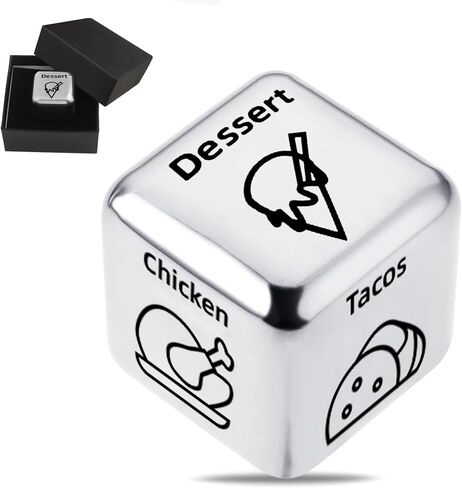 Date Night Dice Food Decision Dice Decider Food Choice Dice for Couples Whats for Dinner Dice Meal Decision Dice Funny Dice Stainless Steel for Him Her 6-Sided in Saudi Arabia