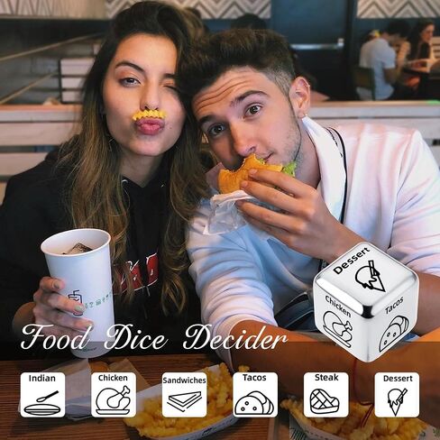 Date Night Dice Food Decision Dice Decider Food Choice Dice for Couples Whats for Dinner Dice Meal Decision Dice Funny Dice Stainless Steel for Him Her 6-Sided in Saudi Arabia