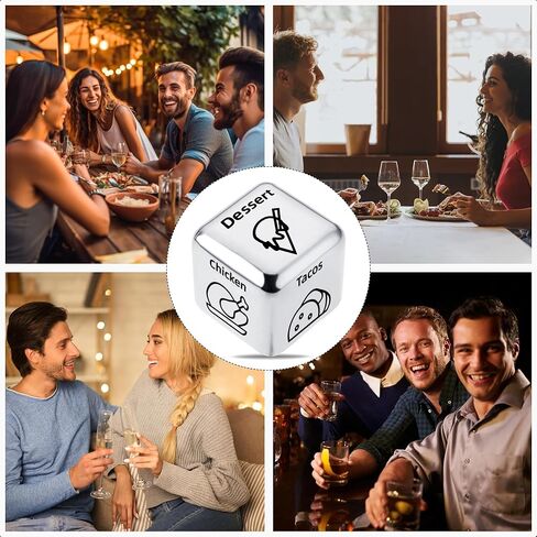Date Night Dice Food Decision Dice Decider Food Choice Dice for Couples Whats for Dinner Dice Meal Decision Dice Funny Dice Stainless Steel for Him Her 6-Sided in Saudi Arabia