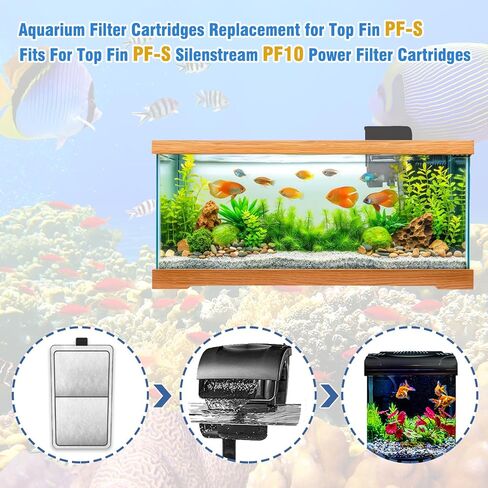 9-Pack Filter Cartridge Replacement for Top Fin PF-S Silenstream PF10 Power Filters in Saudi Arabia
