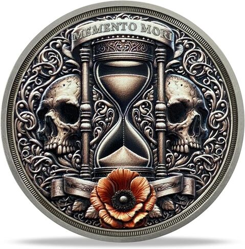Memento Mori Coin Skull Challenge Coin Daily STOIC Therkender Tokender Token EDC COINS HOPTS HOWERGLASS SKULLANGE TRALLIBLE MEDALLION MEDALLION مع شجرة الحياة in Kuwait