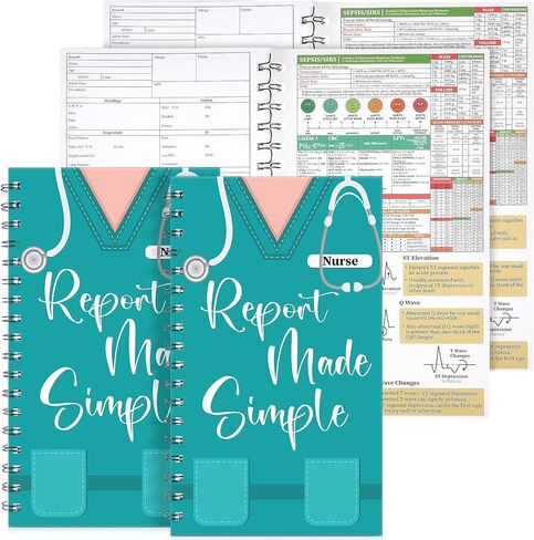 4 Pcs Nurse Report Sheet Notebooks Bulk Spiral Clinical Essentials Made Simple Pocket Journals Notepads for Nurse Week Appreciation Gifts Rn Students Medical Worker Supplies(Wide) in Saudi Arabia