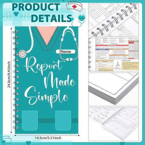 4 Pcs Nurse Report Sheet Notebooks Bulk Spiral Clinical Essentials Made Simple Pocket Journals Notepads for Nurse Week Appreciation Gifts Rn Students Medical Worker Supplies(Wide) in Saudi Arabia