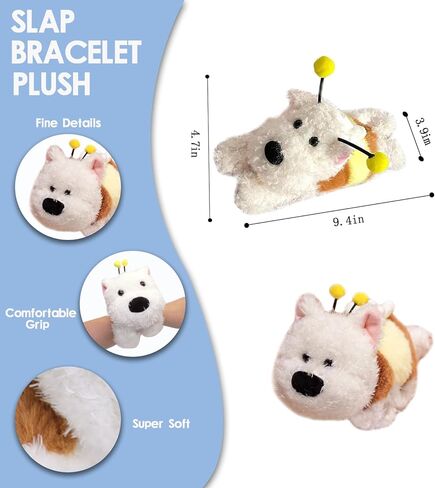 Capybara Slap Bracelets Stuffed Animal for Kids, Plush Animal Snap Bracelets Cutie Cuff Sticky Rolls Bracelet Huggers Toy Wrist for Girls Boys Child Gift Party Favors Birthday in Kuwait
