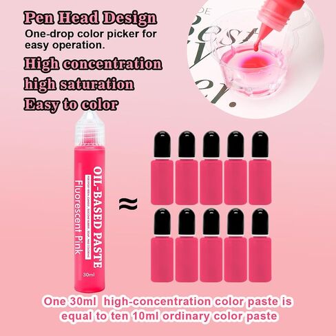 Epoxy Resin Color Pigment Oil-Based Paste Pigment, 20 Colors Highly Pigmented Paste use for Epoxy Resin, Candle, Silicone Rubber, Soap, Wax Coloring, CraftsMaking - 1 oz/30 ml Each in Kuwait