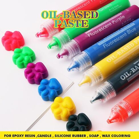 Epoxy Resin Color Pigment Oil-Based Paste Pigment, 20 Colors Highly Pigmented Paste use for Epoxy Resin, Candle, Silicone Rubber, Soap, Wax Coloring, CraftsMaking - 1 oz/30 ml Each in Kuwait
