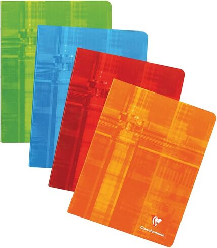 Clairefontaine Staplebound Notebook - Ruled w/ margin 48 sheets - 6 1/2 x 8 1/4 - Sold Individually (Assorted Cover Color Chosen at Random) in Kuwait