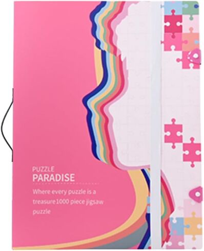 Puzzle Folder for 1000-Pieces: Large Capacity Jigsaw Puzzles Organizer Portable with 20 Pockets, Dustproof & Protective Puzzle Accessory (Pink) in Saudi Arabia
