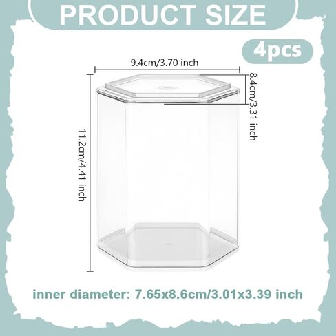 OLYCRAFT 4Pcs Minifigures Display Case 3.3x3.7x4.4 Inch Hexagonal Column Collectible Display Box Collection Minifigure Storage Clear Display Case for Minifigure Showcase for Minifigure Storage Display in Saudi Arabia