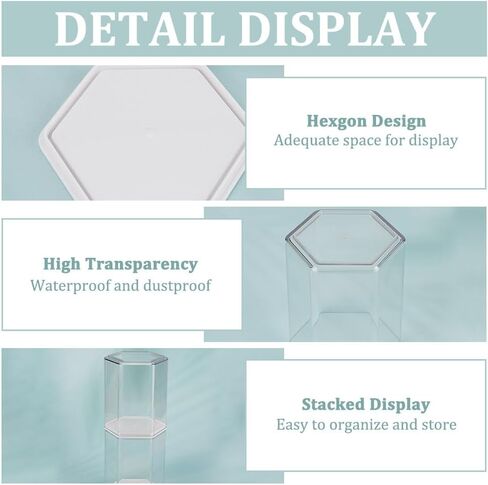 OLYCRAFT 4Pcs Minifigures Display Case 3.3x3.7x4.4 Inch Hexagonal Column Collectible Display Box Collection Minifigure Storage Clear Display Case for Minifigure Showcase for Minifigure Storage Display in Saudi Arabia