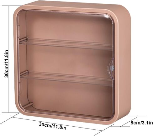 Clear Display Case for Figures, Wall-Mounted Doll Storage Box Cabinet Organizer 3-Layer Acrylic Dustproof Display Cabinet Box for Collectibles Action Figures Pop Mart (Pink) in Saudi Arabia