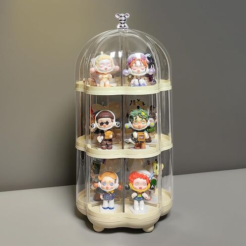 Transparent Doll Display Box, Doll Display Stand for Pop Mart Lego Collectibles Action, Dust-Proof, All-Round Display of Dolls Lego in Saudi Arabia