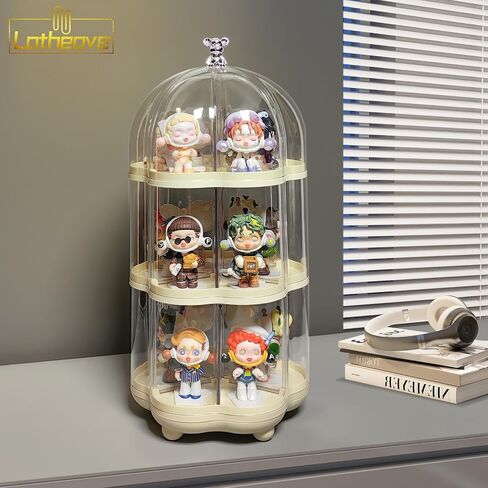 Transparent Doll Display Box, Doll Display Stand for Pop Mart Lego Collectibles Action, Dust-Proof, All-Round Display of Dolls Lego in Saudi Arabia