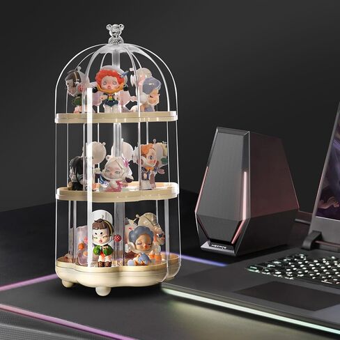 Transparent Doll Display Box, Doll Display Stand for Pop Mart Lego Collectibles Action, Dust-Proof, All-Round Display of Dolls Lego in Saudi Arabia