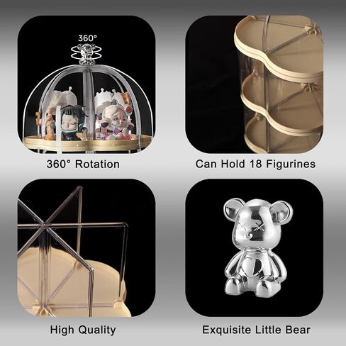 Transparent Doll Display Box, Doll Display Stand for Pop Mart Lego Collectibles Action, Dust-Proof, All-Round Display of Dolls Lego in Saudi Arabia
