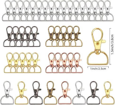 50pcs دوار المشابك السنانير د حلقة مفاتيح سلسلة مفاتيح ، مشابك مخلب جراد البحر المعاد in Kuwait