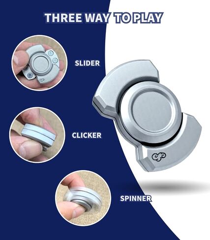 3-in-1 Alloy Fidget Spinner - Click,Slide & Spin Modes,Ultra-Silent,High-Speed Rotation,3-Minute Spin Time,Compact Stress Relief Toy for Adult in Saudi Arabia