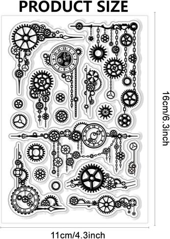 CHGCRAFT Gear Frames Clear Stamp Silicone Seal Stamps Gear Corners Frame Transparent Stamp for Crafts Stamps Cards for Card Making DIY Scrapbooking Album Journal Decoration Crafts in Kuwait