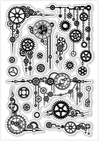 CHGCRAFT Gear Frames Clear Stamp Silicone Seal Stamps Gear Corners Frame Transparent Stamp for Crafts Stamps Cards for Card Making DIY Scrapbooking Album Journal Decoration Crafts in Kuwait