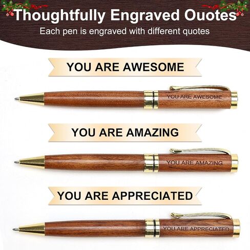 Luxury Wooden Pen Set Thank You Gifts for Women Men Friends Cool Teacher Boss Appreciation Gift for Female Coworkers Nice Engraved Pens Gifts Office Business Pens Work Employee Gratitude Gift in Saudi Arabia