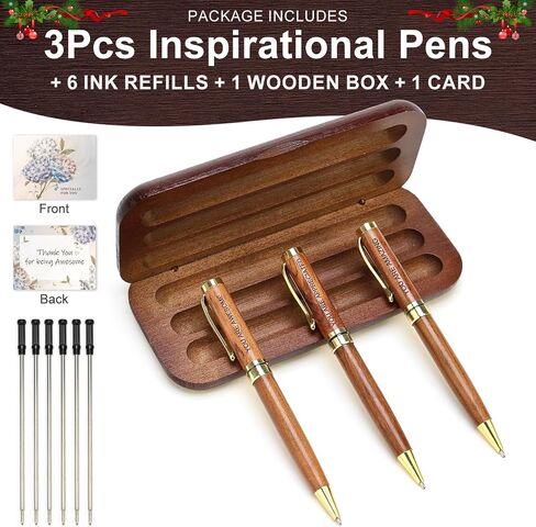 Luxury Wooden Pen Set Thank You Gifts for Women Men Friends Cool Teacher Boss Appreciation Gift for Female Coworkers Nice Engraved Pens Gifts Office Business Pens Work Employee Gratitude Gift in Saudi Arabia
