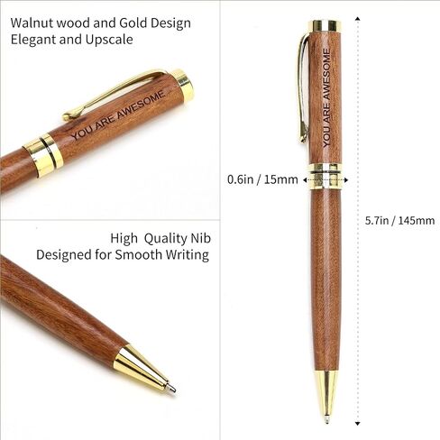 Luxury Wooden Pen Set Thank You Gifts for Women Men Friends Cool Teacher Boss Appreciation Gift for Female Coworkers Nice Engraved Pens Gifts Office Business Pens Work Employee Gratitude Gift in Saudi Arabia