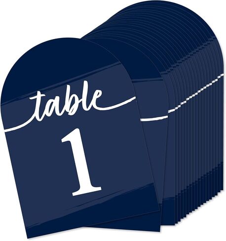 Big Dot of Happiness Navy Blue Table Number Cards - Double-Sided 5 x 7 inch Wedding Reception Party Event Cards, Premium Cardstock Table Numbers 1-20 in Saudi Arabia