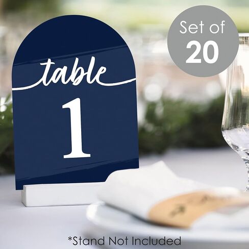 Big Dot of Happiness Navy Blue Table Number Cards - Double-Sided 5 x 7 inch Wedding Reception Party Event Cards, Premium Cardstock Table Numbers 1-20 in Saudi Arabia