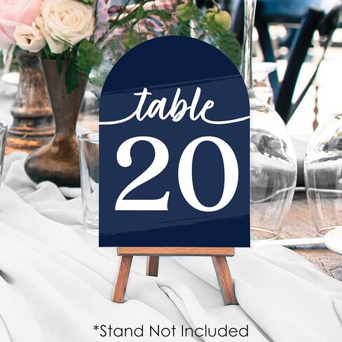 Big Dot of Happiness Navy Blue Table Number Cards - Double-Sided 5 x 7 inch Wedding Reception Party Event Cards, Premium Cardstock Table Numbers 1-20 in Saudi Arabia