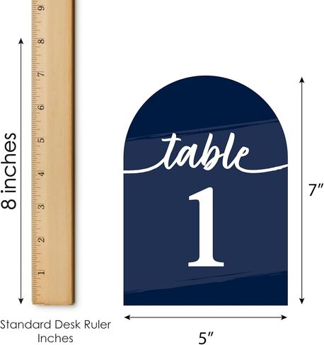 Big Dot of Happiness Navy Blue Table Number Cards - Double-Sided 5 x 7 inch Wedding Reception Party Event Cards, Premium Cardstock Table Numbers 1-20 in Saudi Arabia