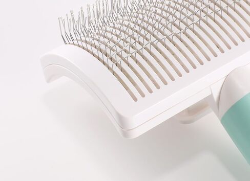 Dog Self-Cleaning Slicker Brush with One Button Fur Removal Deshedding Brush for Dogs and Cats with Long Hair for Shedding Massaging Grooming Green in Saudi Arabia