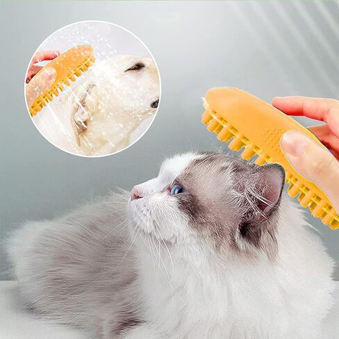 Taeku Dog Bath Brush, Rubber Shampoo Grooming Pet Brush Soft Shedding Bathing Hair Accessories Back Massage Cat Brush for Long Short Fur (Green) in Saudi Arabia