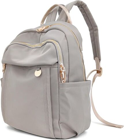 حقائب ظهر متوسطة الحجم من النايلون للنساء، حقائب ظهر يومية عصرية ذات لون ذهبي، حقيبة ظهر كاجوال خفيفة الوزن مقاومة للماء (أخضر) in Kuwait