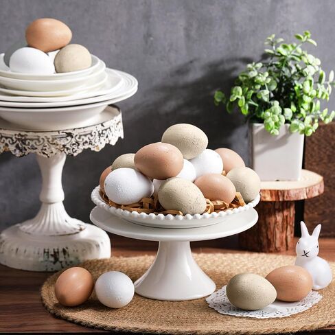 24 Pcs Easter Speckled Eggs Textured Plastic Eggs Neutral Easter Decor Pastel Fake Chicken Eggs Easter Bowl Basket Vase Fillers Rustic Spring Easter Decor for Home Table Egg Hunts (Matt) in Kuwait