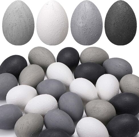 24 Pcs Easter Speckled Eggs Textured Plastic Eggs Neutral Easter Decor Pastel Fake Chicken Eggs Easter Bowl Basket Vase Fillers Rustic Spring Easter Decor for Home Table Egg Hunts (Matt) in Kuwait