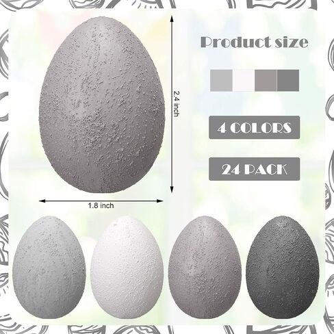 24 Pcs Easter Speckled Eggs Textured Plastic Eggs Neutral Easter Decor Pastel Fake Chicken Eggs Easter Bowl Basket Vase Fillers Rustic Spring Easter Decor for Home Table Egg Hunts (Matt) in Kuwait