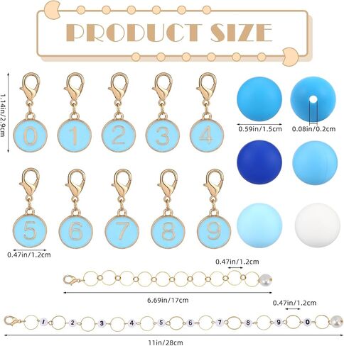 COGCHARGER DIY Knitting Tool Sets 32Pcs Including Alloy Enamel Crochet Stitch Markers Knitting Row Counter Chains Silicone Knitting Needle Stoppers for Knitting Project（Pearl Pink） in Kuwait