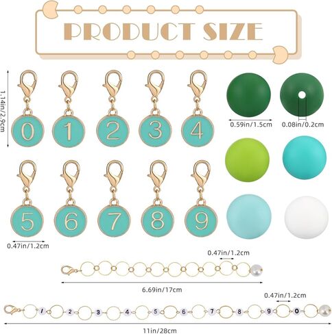 COGCHARGER DIY Knitting Tool Sets 32Pcs Including Alloy Enamel Crochet Stitch Markers Knitting Row Counter Chains Silicone Knitting Needle Stoppers for Knitting Project（Pearl Pink） in Kuwait